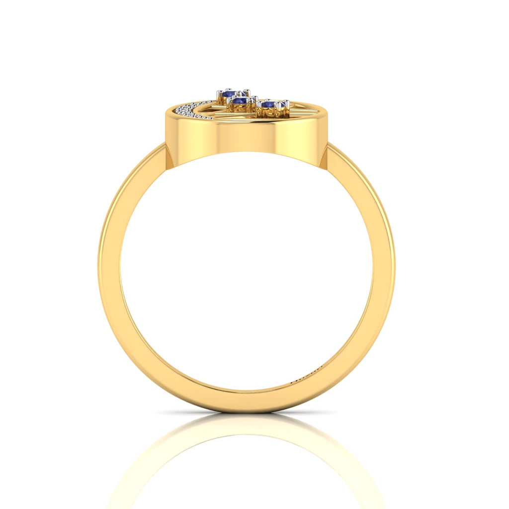 Tanzanite Gold Plated Two Tone 3 Stone Open Ring