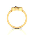 Tanzanite Gold Plated Two Tone 3 Stone Open Ring