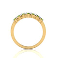 7 Stone Peridot Gold Plated Two Tone Ring