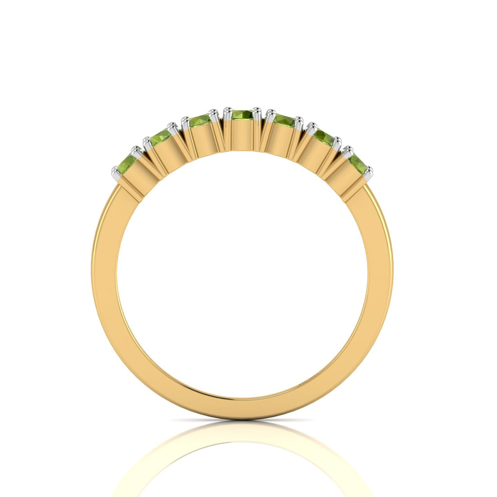 7 Stone Peridot Gold Plated Two Tone Ring