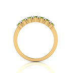 7 Stone Peridot Gold Plated Two Tone Ring