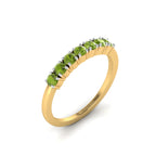 7 Stone Peridot Gold Plated Two Tone Ring