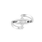 Sterling Silver Five Diamond Ring