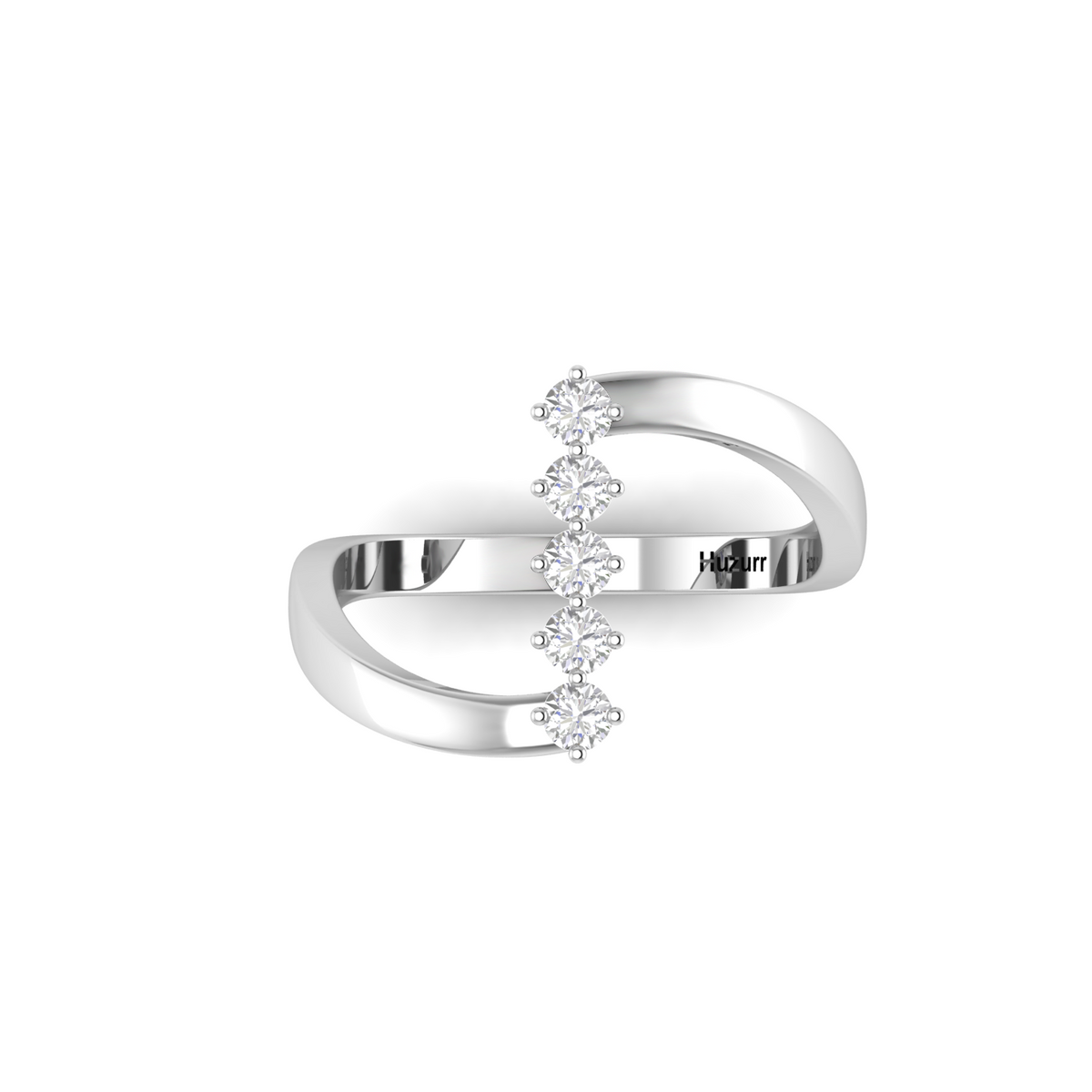 Sterling Silver Five Diamond Ring