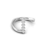 Sterling Silver Five Diamond Ring