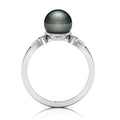 Tahitian Pearl Diamond 925 Silver Ring