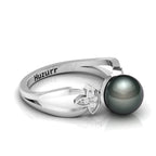 Tahitian Pearl Diamond 925 Silver Ring