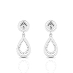 Emerald Teardrop Sterling Silver Dangle Earrings