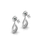 Emerald Teardrop Sterling Silver Dangle Earrings