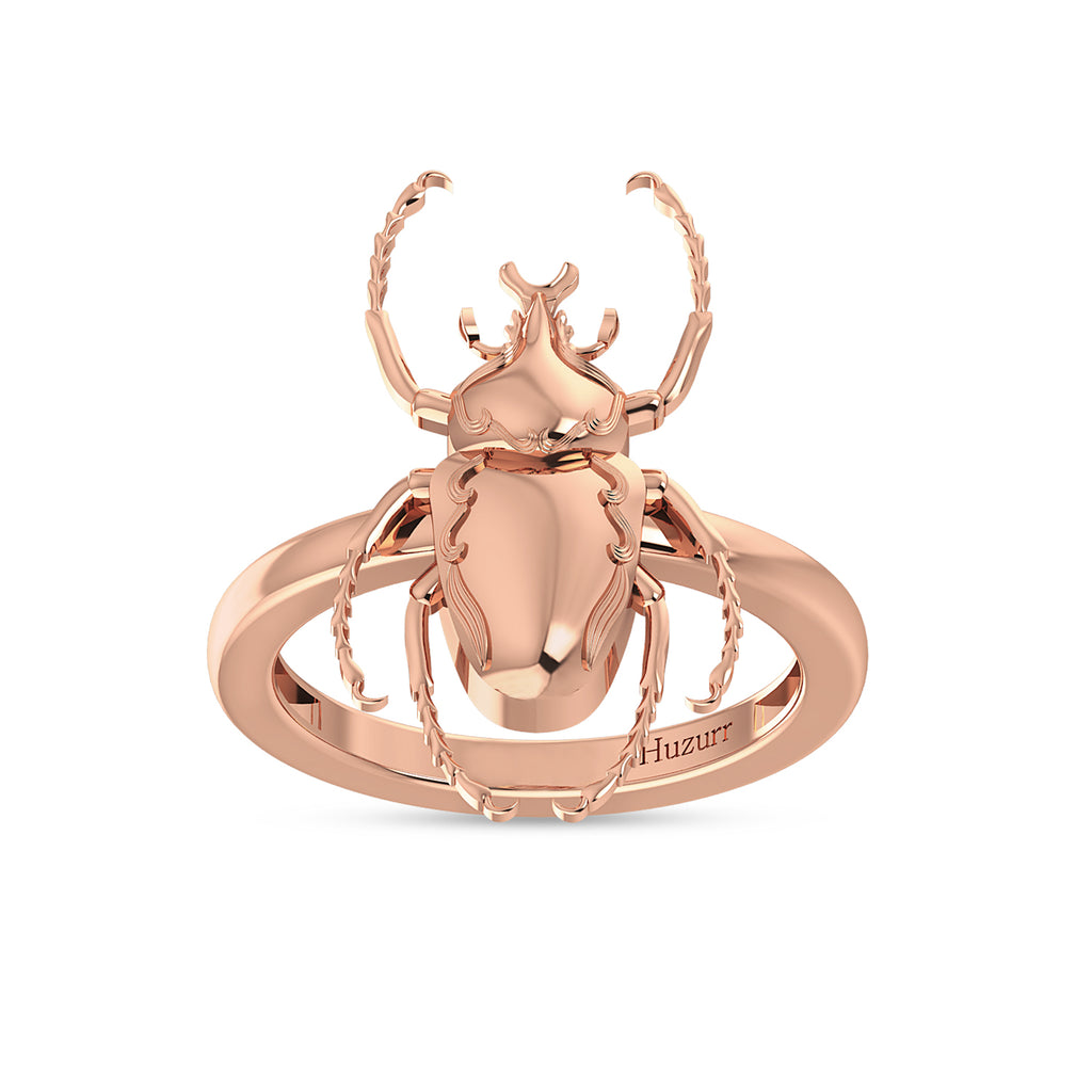 Beetle Rose Gold Plated Ring For Her