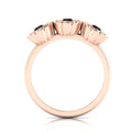 Black Diamond Rose Flower Rose Gold Plated Ring