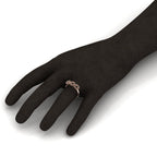 Black Diamond Rose Flower Rose Gold Plated Ring