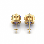 Sparkling Round Sapphire Drop Diamond Earrings