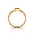 Princess Cut Coffee Diamond Milgrain Solitaire Gold Plated Ring