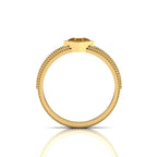 Princess Cut Coffee Diamond Milgrain Solitaire Gold Plated Ring