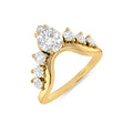 Crown Moissanite Diamond Engagement Gold Plated Ring