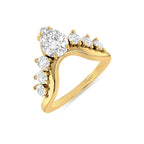 Crown Moissanite Diamond Engagement Gold Plated Ring