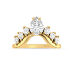 Crown Moissanite Diamond Engagement Gold Plated Ring