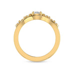 Crown Moissanite Diamond Engagement Gold Plated Ring
