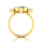Round Diamond Crown Gold Plated Solitaire Ring