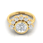 Round Diamond Crown Gold Plated Solitaire Ring