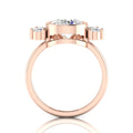 Round Diamond Crown Solitaire Rose Gold Plated Ring