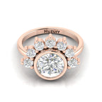 Round Diamond Crown Solitaire Rose Gold Plated Ring