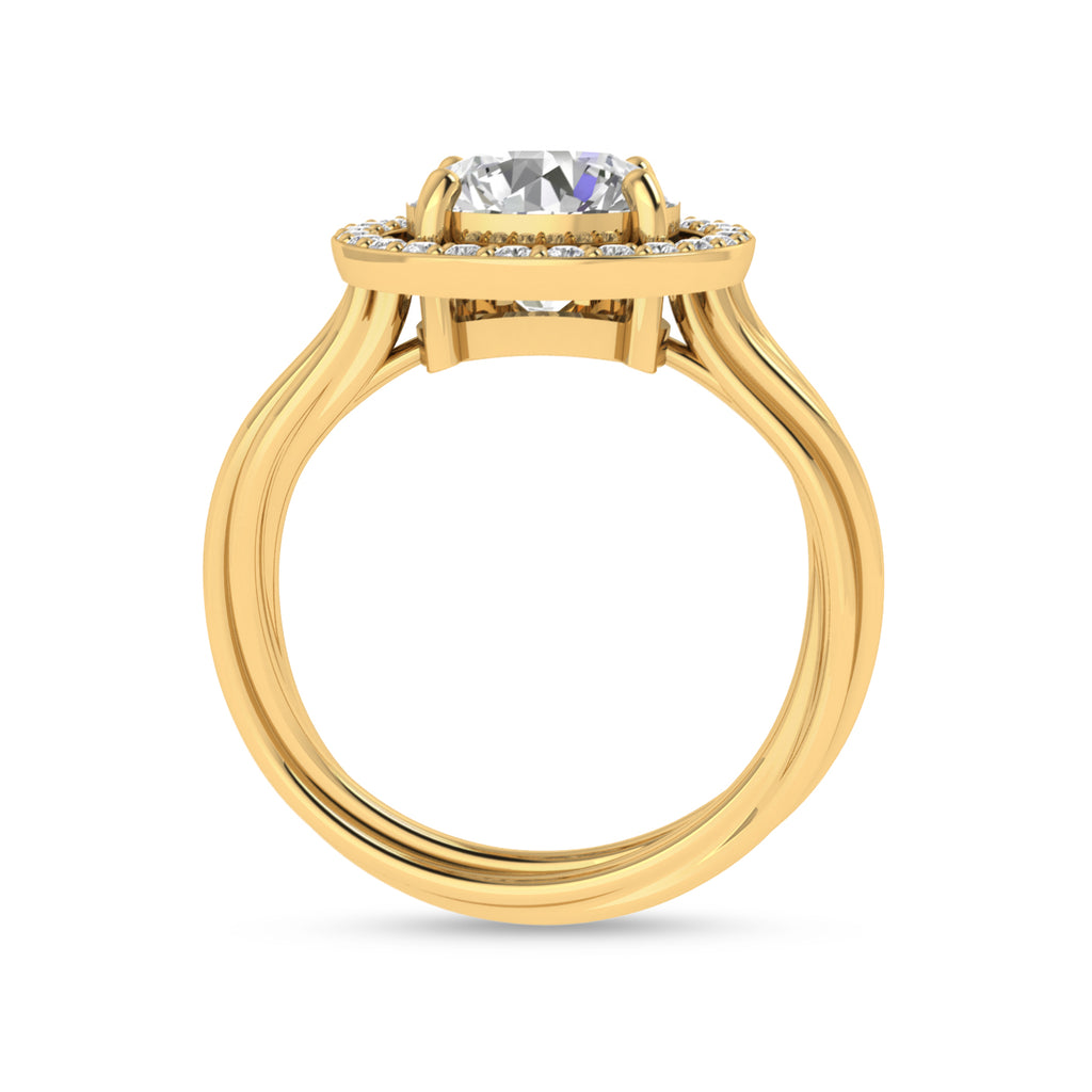 Round Diamond Gold Plated Solitaire Ring