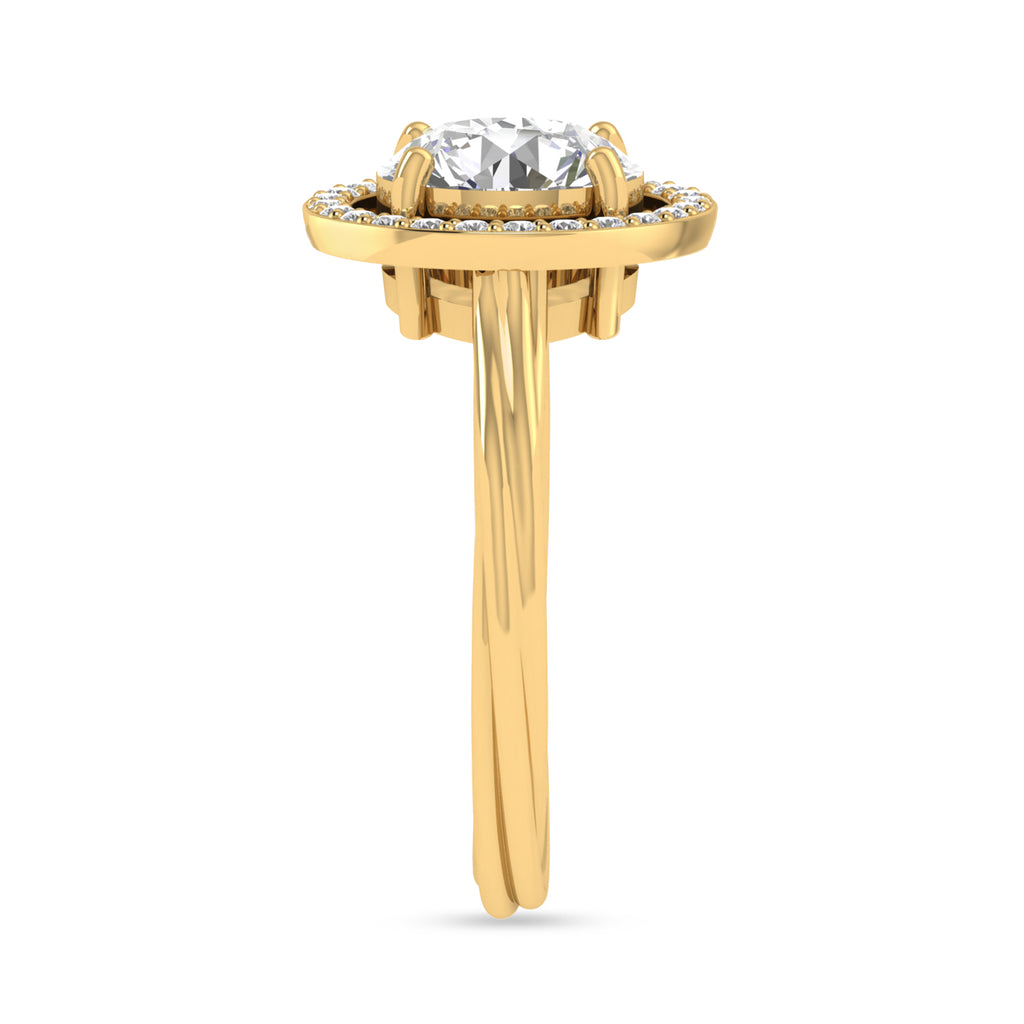 Round Diamond Gold Plated Solitaire Ring