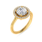 Round Diamond Gold Plated Solitaire Ring