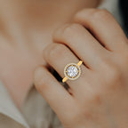Round Diamond Gold Plated Solitaire Ring
