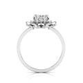 Sparkling 925 Sterling Silver Diamond Halo Ring