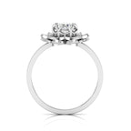 Sparkling 925 Sterling Silver Diamond Halo Ring