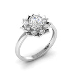 Sparkling 925 Sterling Silver Diamond Halo Ring