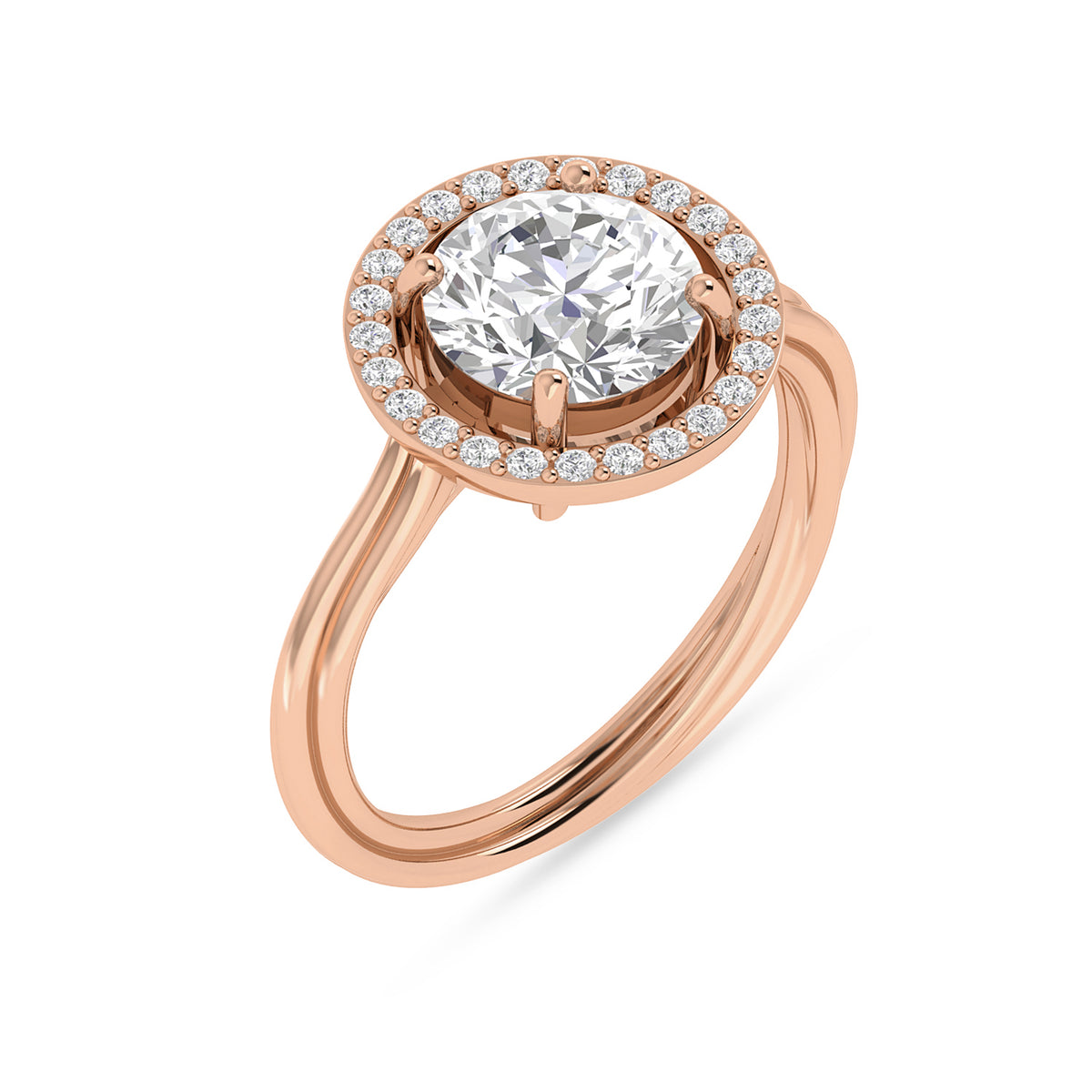 Round Diamond Solitaire Rose Gold Ring