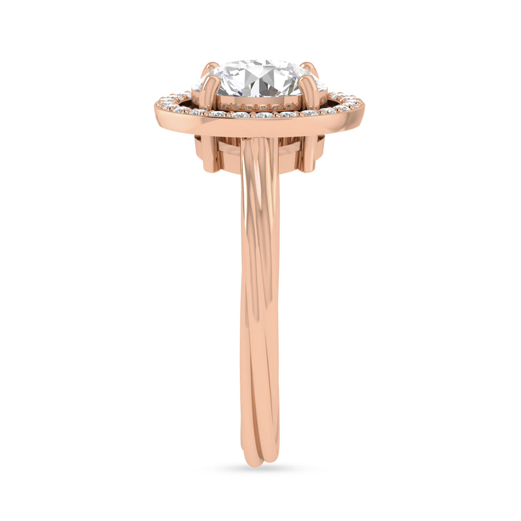 Round Diamond Solitaire Rose Gold Ring