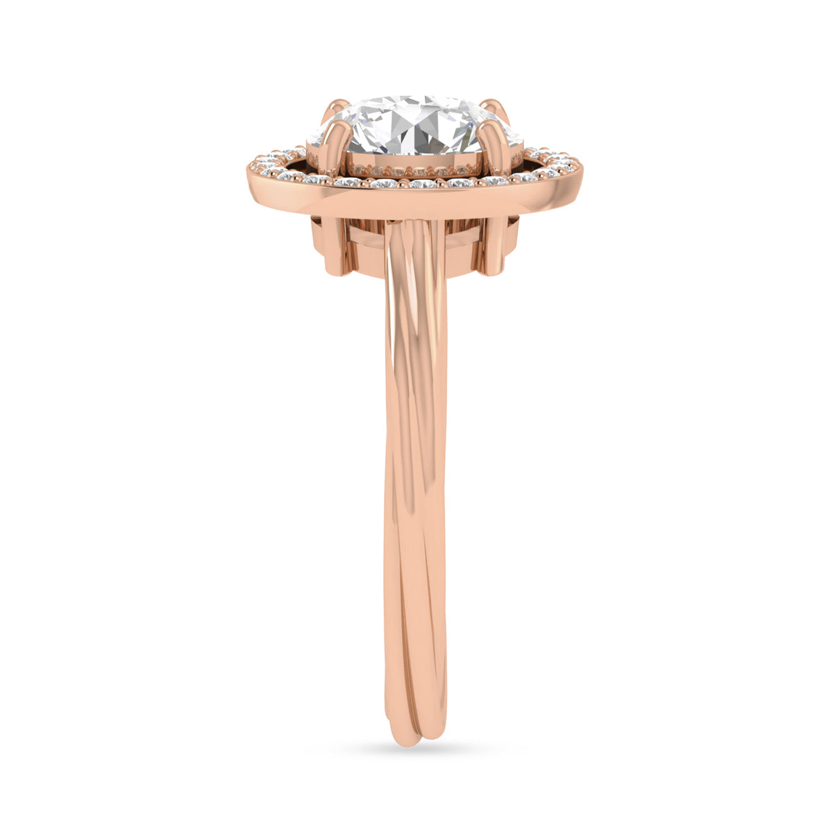 Round Diamond Solitaire Rose Gold Ring
