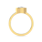 Gold Plated Oval Cut Diamond Solitaire Ring