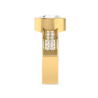 Gold Plated Oval Cut Diamond Solitaire Ring