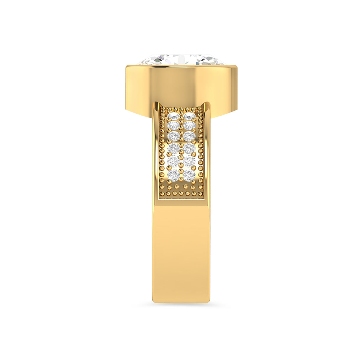 Gold Plated Oval Cut Diamond Solitaire Ring