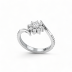 Sun Flower 925 Silver Diamond Ring