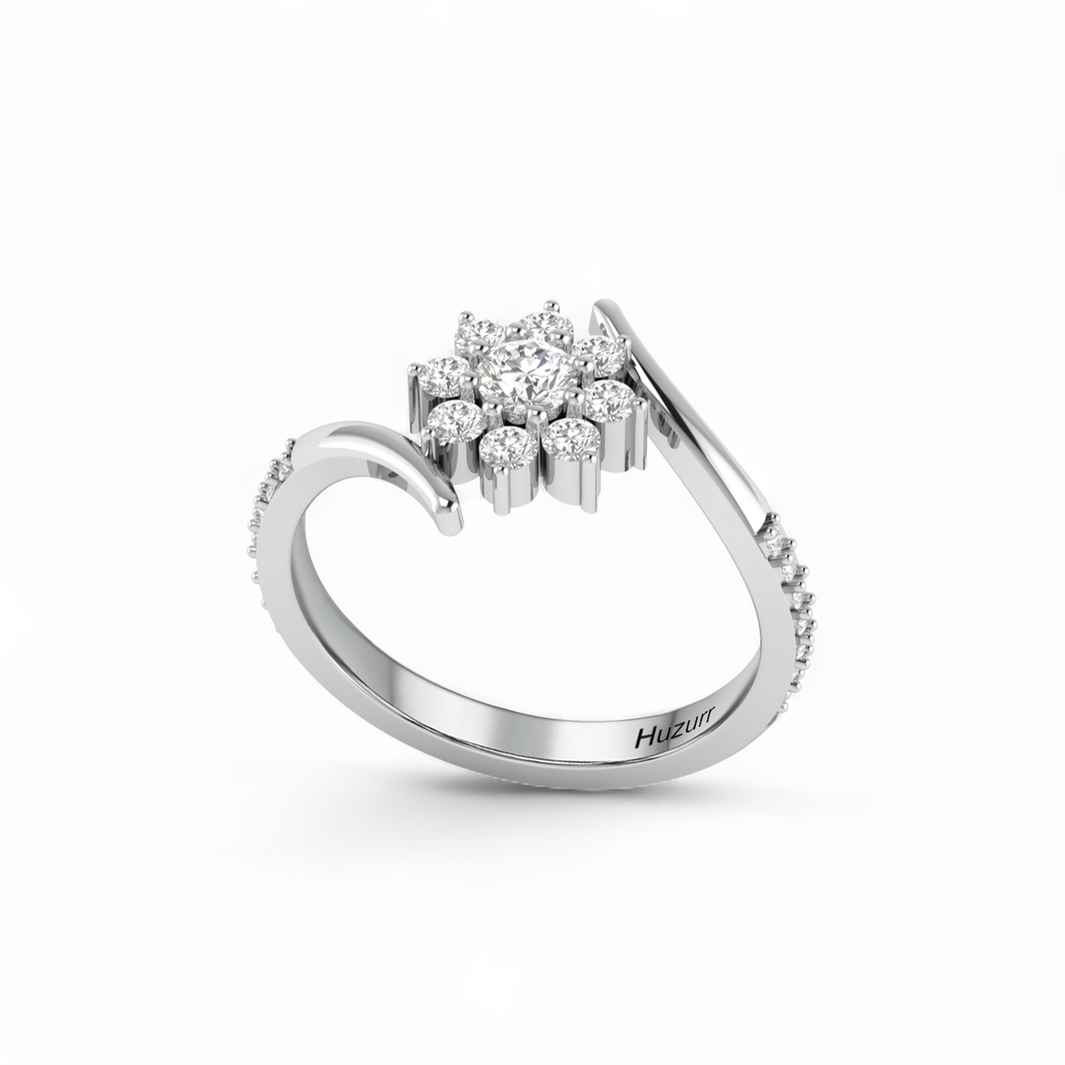 Sun Flower 925 Silver Diamond Ring