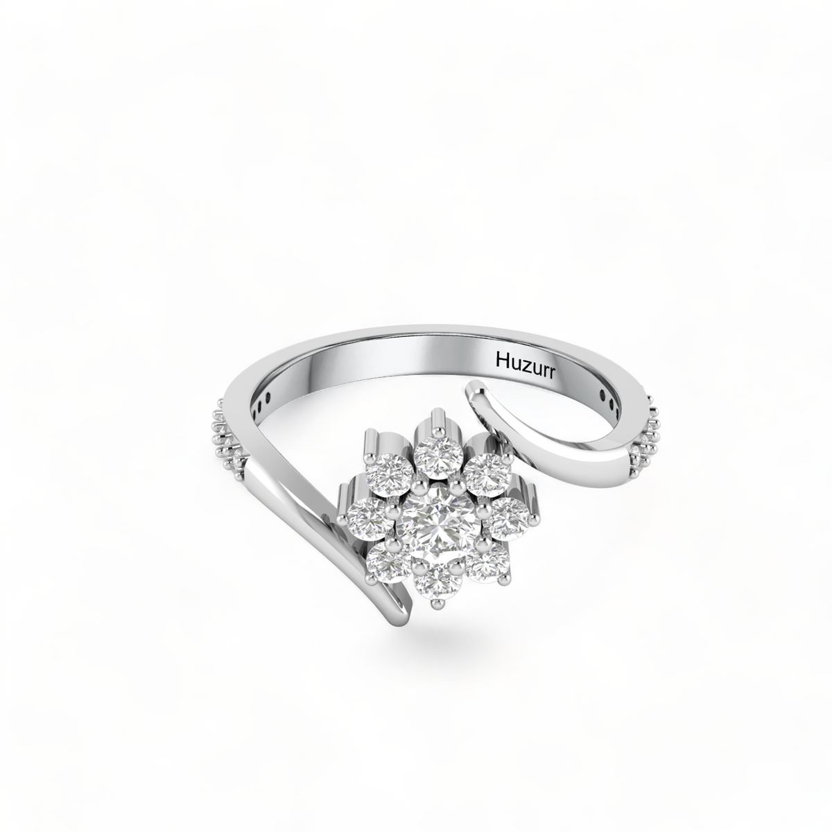 Sun Flower 925 Silver Diamond Ring