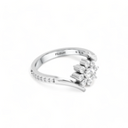 Sun Flower 925 Silver Diamond Ring