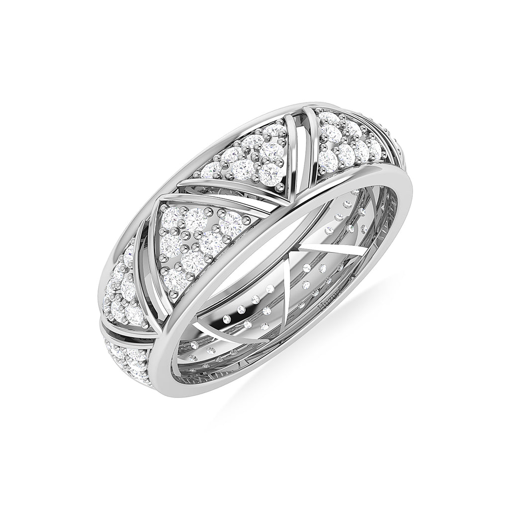 925 Silver Diamond Band Ring For Women