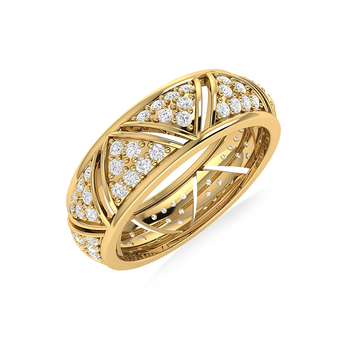 Gold Plated Diamond Band Women Ring