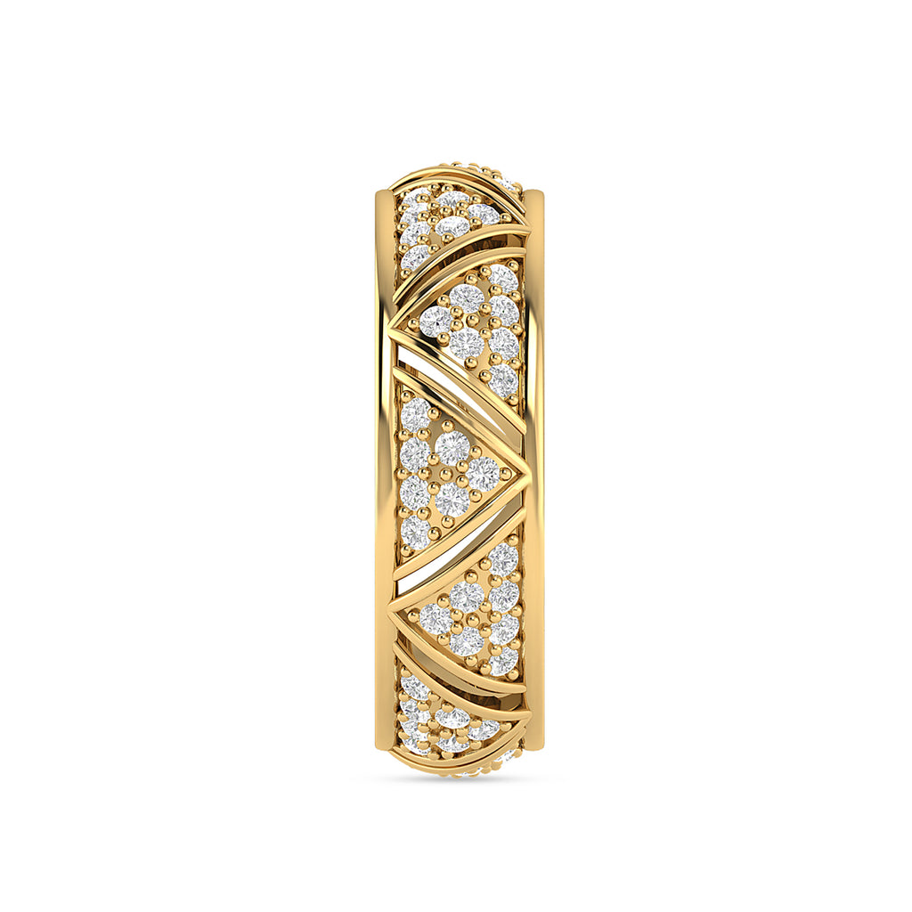 Gold Plated Diamond Band Women Ring
