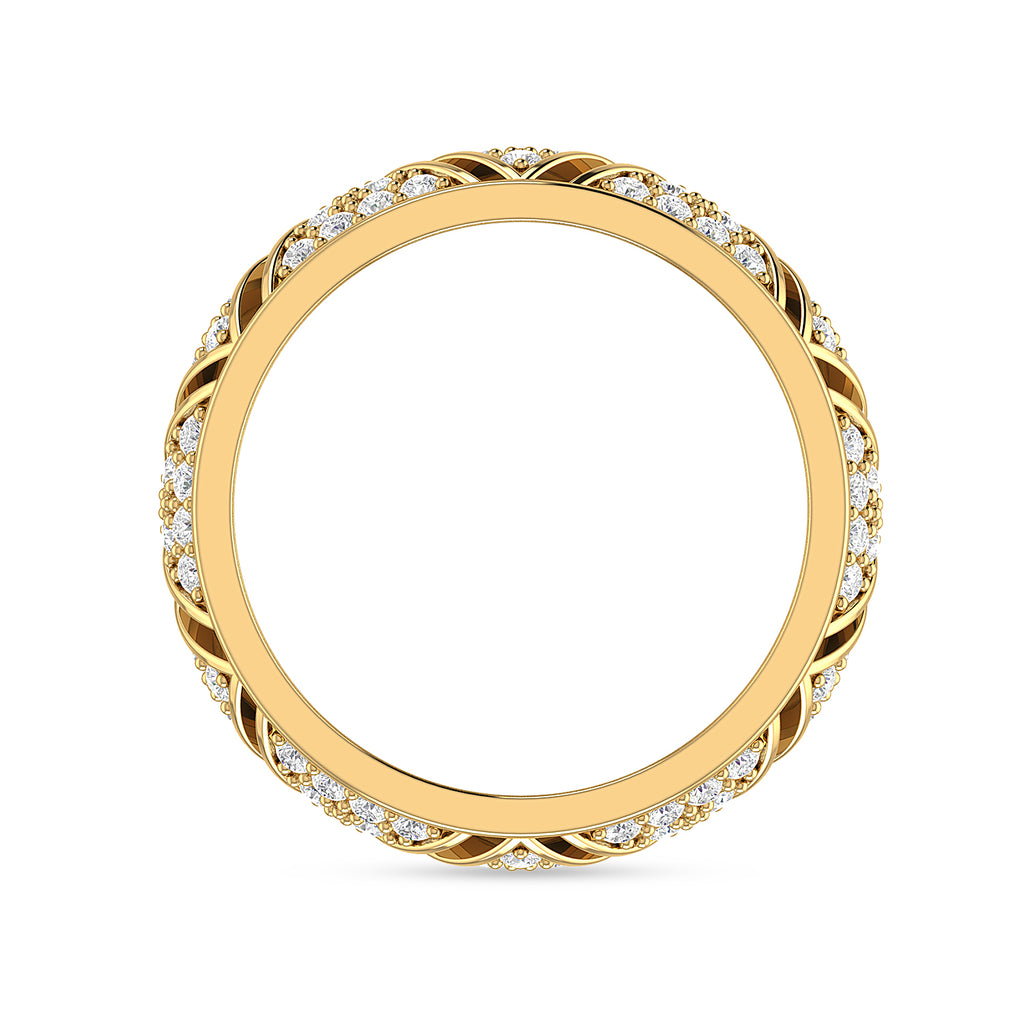 Gold Plated Diamond Band Women Ring