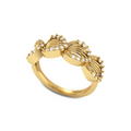 Sparkling Shimmering Feather Gold Plated Diamond Ring