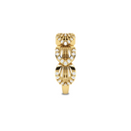 Sparkling Shimmering Feather Gold Plated Diamond Ring